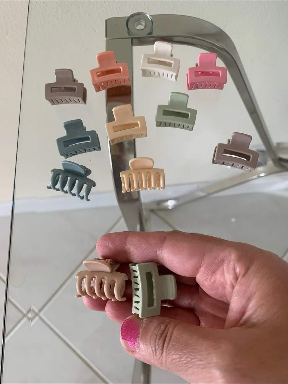Mini Pastel Hair Claw Clips - Set of 12